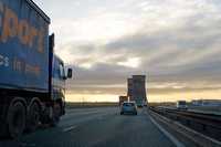 May: Early morning M1 traffic on the viaduct