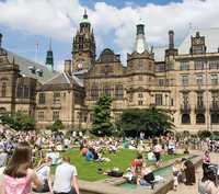June: Town Hall and Peace Gardens, Sheffield