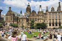 June: Town Hall and Peace Gardens, Sheffield