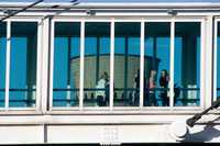 April: Through the footbridge, Meadowhall Station